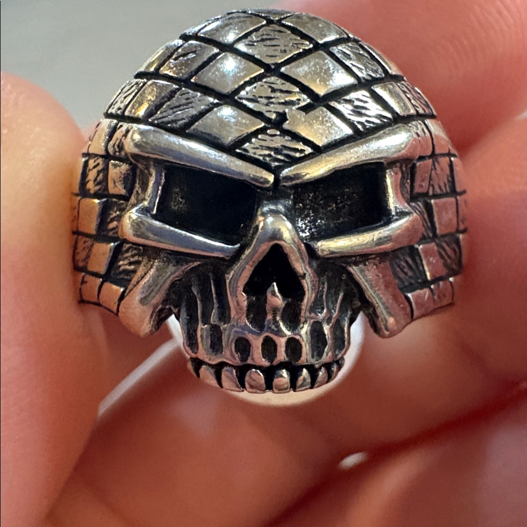 Nwt 925 Solid Silver 8.5 Gram Skull Ring Size 10